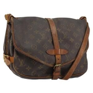 LOUIS VUITTON Monogram Saumur 30 Shoulder Bag M42256 LV Auth bs30833